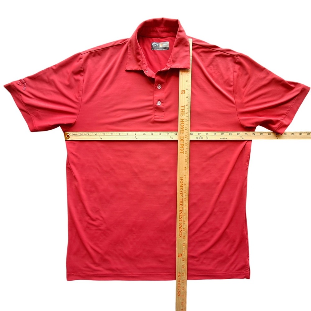 Callaway Opti-Dri Mens Large Red Golf Polo Shirt Performance Short Sleeve - Picture 3 of 5